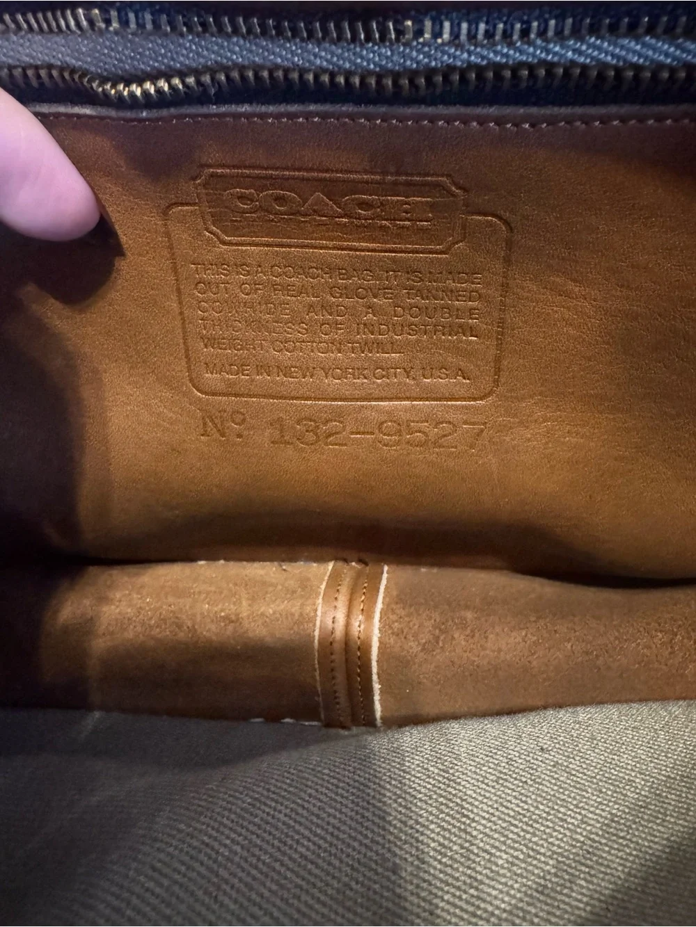 Vintage Coach Cotton Twill NYC made crossbody style 9635 Rare - Picture 14 of 16